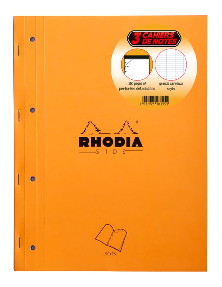 Bloc notes - A4 - 21x29,7 cm - Lignes et marges - 80 feuilles - Rhodia -  Articles de papeterie divers - Creavea