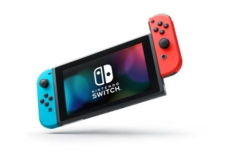Nintendo Switch + paire de Joy-Con rouge néon et bleu néon