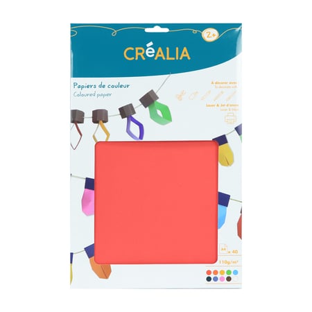 Pochette de 40 feuilles de papier couleur A3 110g/m² - Créalia
