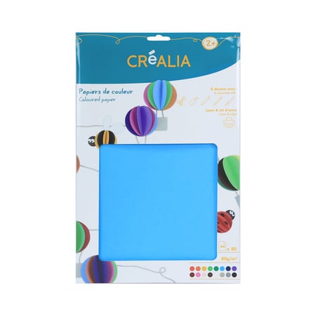 Pochette de 100 feuilles de papier couleur A4 80g/m² - Créalia