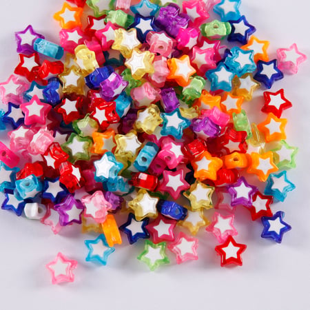 Sachet de perles « étoiles » multicolores en plastique - Créalia