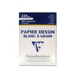 Clairefontaine 96185C - Pochette Dessin Scolaire - 10 Feuilles Papier Dessin  Blanc à Grain - A3 29,7x42 cm 180g - Idéal pour les Arts Plastiques :  : Cuisine et Maison