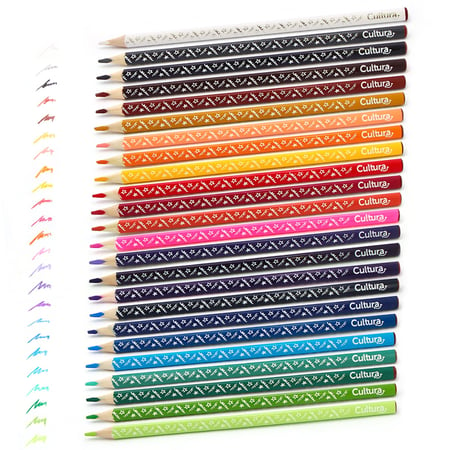 Crayons de couleur décorés pointe moyenne - Cultura - 24 pièces