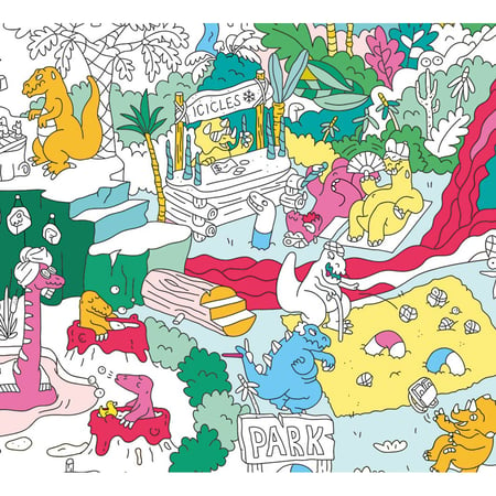 Poster à colorier - dino- 100x70 - OMY - Plastique créatif - Supports de  dessin et coloriage