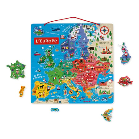 Playtive Carte du monde ou d'Europe magnétique