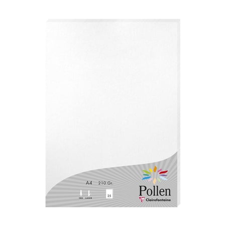 Papier Blanc Irisé A4 Pollen Clairefontaine 120 gr 5 feuilles - Mille et  Une Feuilles