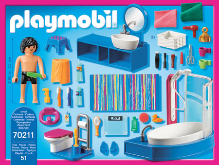 Playmobil® - Salle de bain avec baignoire - 70211 - Playmobil® La Maison  traditionnelle - Figurines et mondes imaginaires - Jeux d'imagination