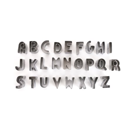 Winkrs - Emporte-pièces alphabet pour : Gâteau - Fondant - Argile en acier  inoxydable