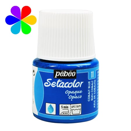 Pot 45 ml peinture tissu Pébéo Setacolor - Bleu cobalt - Opaque 