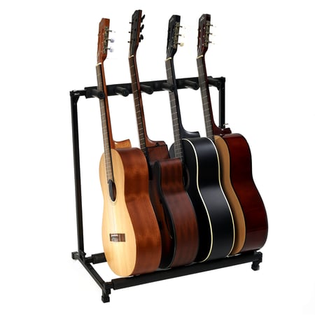 Support Guitare Porte Pied Rack 3 guitares avec sangle de sécurité