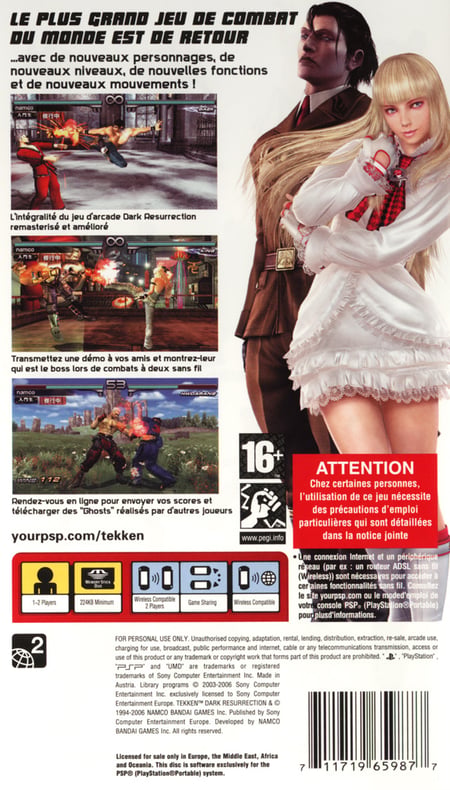Tekken 5 Dark Resurrection Sur Sony PSP - Très Bon état (Boîte Complète)