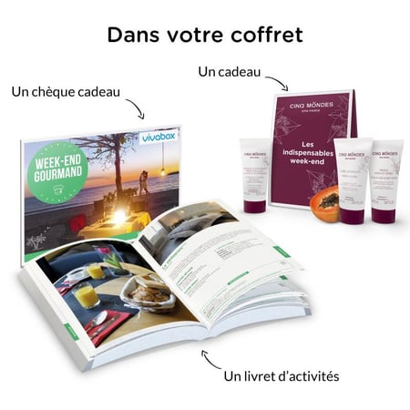 Vivabox - Coffret cadeau couple - WEEK-END GOURMAND- 325 week-ends gourmands.  + 1 kit de voyage : : Beauté et Parfum