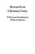 Research on Christian Unity