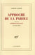 Approche de la parole/apprentissage