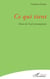 Ce qui tient - Poésie de l’exil contemporain