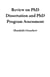 Review on PhD Dissertation and PhD Program Assessment