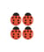 Carte de 4 boutons coccinelle – 13 x 15 mm – Rico Design Rouge