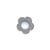 Lot de 3 boutons fleur coeur blanc 14mm Gris