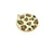 1 Pendentif rond 33*30mm motif léopard émaillé écru - base doré