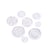 Lot de 3 boutons ronds 4 trous blanc