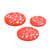 Lot de 3 boutons rond plastique recyclé 2 trous rouge