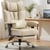 Fauteuil gaming ergonomique - GTPLAYER - beige avec repose-pieds