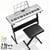 LALAHO - GEP-110 - Clavier numérique - 61 touches - Argent - Pack support banc casque micro
