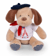 Peluche chien marron clair T Shirt Tour Eiffel – 26 cm - Doudou et Compagnie