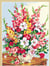 Canevas antique Bouquet de glaïeuls 45x60cm