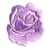 Lot de 3 écussons thermocollants petite rose parme x3.5cm