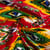 Tissu Wax africain n°667 sur fond Rouge