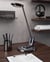 Lampe de Bureau Noir et Argenté en Aluminium et Pierre 45 cm à LED et Port USB Bras Ajustable Variateur d'Intensité Lumineuse et Température