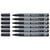 Lot de 6 marqueurs permanents - PENTEL - N50S - Pointe ogive fine - Corps aluminium - Noir