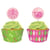Kit 12 Wrappers et Déco Cupcakes Ocean Rose