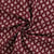 Tissu Voile de Coton Eventails stylisés sur fond Bordeaux