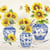 Lot de 4 serviettes en papier découpage collage 33 cm JARRE DE TOURNESOL F 402