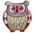 Lot de 3 écussons thermocollants Hibou gris et rouge 4cmx4cm