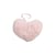 Pompon fourrure artificielle cœur 45x 65mm rose pâle