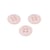 Lot de 3 boutons 4 trous nylon recylé rose layette 11mm