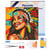 Mini Diamond Painting Broderie Diamant Figured’Art 25x25cm toile tendue sur châssis en bois - diamants ronds - Femme Native Pop Art