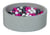 Piscine à balles Aire de jeu + 300 balles blanc, rose, gris - Velinda