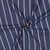Tissu Chambray Coton James rayures fines Blanc et Rouge sur fond Bleu denim