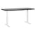 Bureau Électrique Réglable Plateau Noir et Structure Acier Blanc 180 x 80 cm Hauteur Ajustable Assis Debout Pieds Carrés Design Moderne