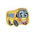 Ecusson  transports rigolos bus jaune 5,2cm x 4cm