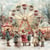 4 serviettes en papier découpage collage 33 cm MANEGE RETRO DE NOEL N 602