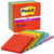 Lot de 12 blocs-notes adhésifs Post-it Super Sticky - Carré - Papier - Multicolore - 76 x 76 mm