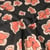 Tissu Jersey Polycoton Poppy Fleurs rosées sur fond Gris anthracite chiné
