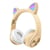 Casque Audio Sans Fil Oreilles De Chat Avec Lumière Effets Colorés Gaming Rose Or YONIS