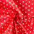 Tissu Coton Enduit pois Dotty blanc sur fond Rouge