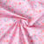 Tissu Popeline de Coton légère Petites fleurs rouges sur fond Rose clair